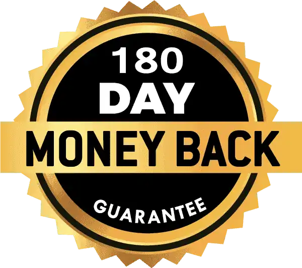 180 day money back guarantee badge for Biodentex